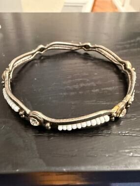 Vintage Silver Tone Beaded Bracelet